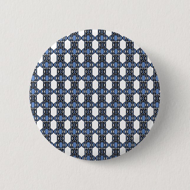 Mod Retro Blue Abstract Scarab Pattern 6 Cm Round Badge (Front)