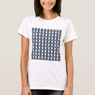 Mod Retro Blue Abstract Scarab Pattern T-Shirt