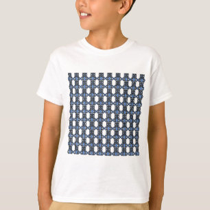 Mod Retro Blue Abstract Scarab Pattern T-Shirt