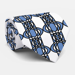 Mod Retro Blue Abstract Scarab Pattern Tie