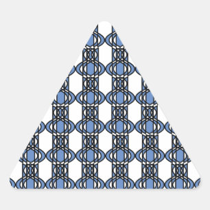 Mod Retro Blue Abstract Scarab Pattern Triangle Sticker