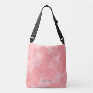Mod Retro Pink Squares Pattern  Crossbody Bag