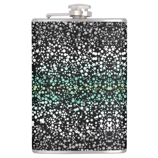 Mod Retro Quirky Groovy Boho Paragender Pride Hip Flask (Front)