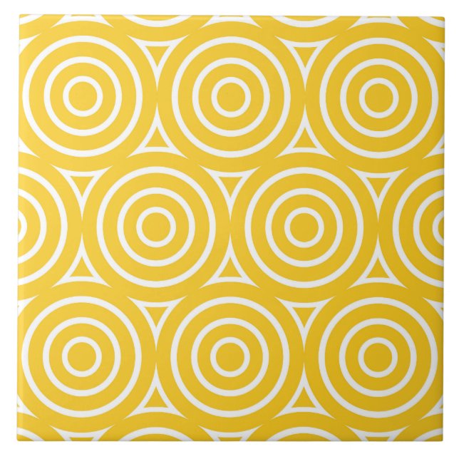 Mod Retro Style Geometric Design Ceramic Tile (Front)
