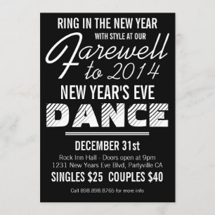 Mod Retro Style New Years Eve Party Ad Invitation