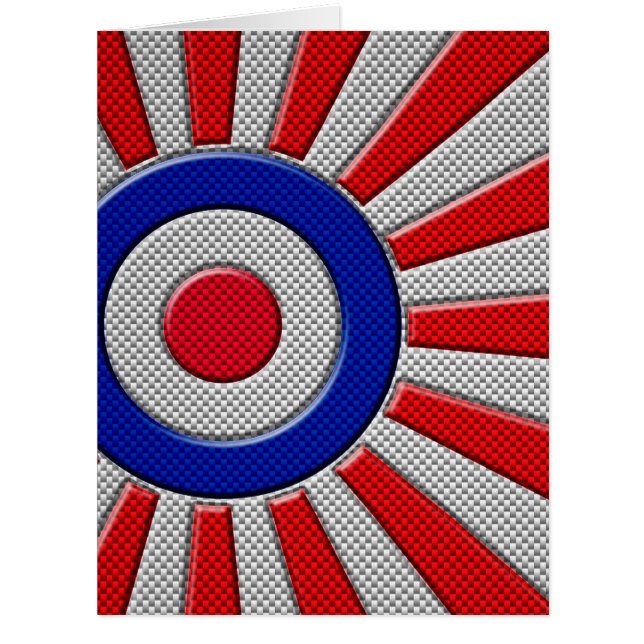 Mod Roundel Asian Sunburst in Carbon Fibre Style (Front)