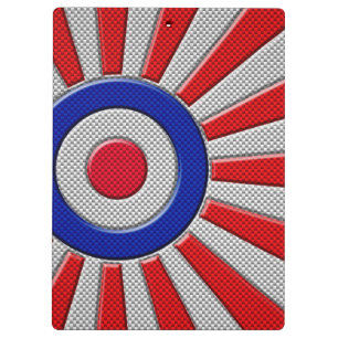 Mod Roundel Asian Sunburst in Carbon Fibre Style Clipboard