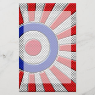 Mod Roundel Asian Sunburst in Carbon Fibre Style Stationery