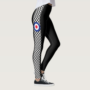 Mod Roundel Scooter Style Checkers Decor on Leggings