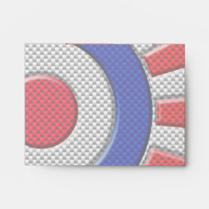 Mod Roundel Sunburst Carbon Fibre Style Envelopes