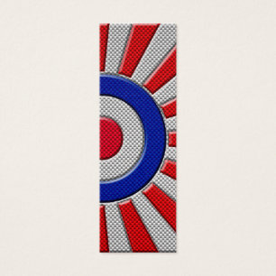 Mod Roundel Sunburst Design in Carbon Fibre Style
