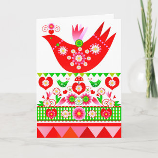 Mod Scandi Holiday Bird Card
