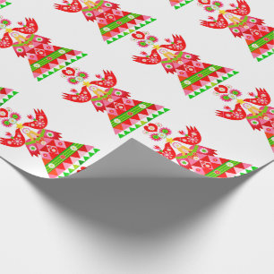 Mod Scandi Holiday Bird Wrapping paper