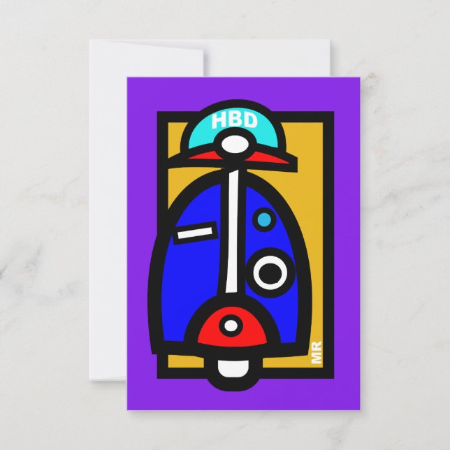 Mod Scooter Birthday card (Front)