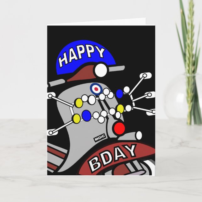 Mod scooter birthday card (Front)