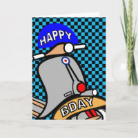 Mod scooter birthday card