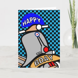 Mod scooter birthday card