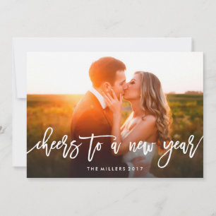 Mod Script Cheers To A New Year Holiday Photo Card
