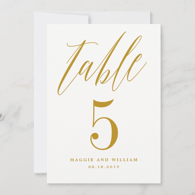 Mod Script Table Number Card Gold (Front)