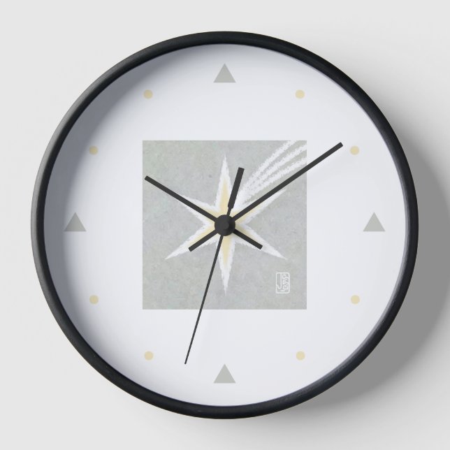 Mod Shooting Star Round Wall Clock (Front)