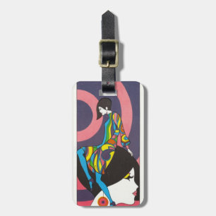 Mod Sixties Fashion Vintage 1960s Luggage Tag