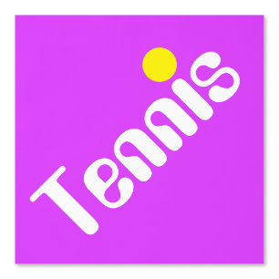 Mod Slant White Yellow TENNIS Text On Bright Pink Wallpaper