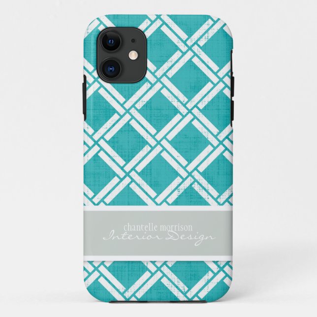 Mod Square Diagonal Trellis Pattern Personalised Case-Mate iPhone Case (Back)