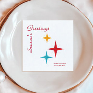 Mod Stars, Mid-Century Modern Retro Holiday Napkin