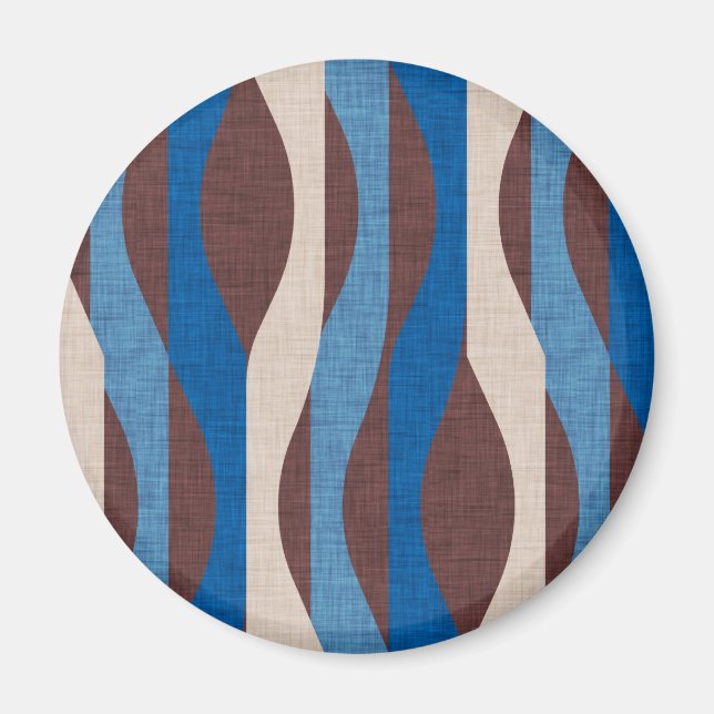 Mod Stripes Blue Magnet (Front)