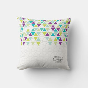 Mod Style Triangle Pattern Triangular Geometric Cushion