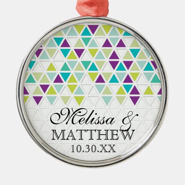 Mod Style Triangle Pattern Triangular Geometric Metal Tree Decoration (Front)