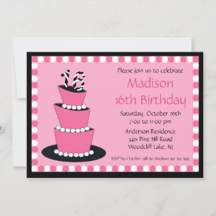 Mod Sweet Sixteen Birthday Party Invitation