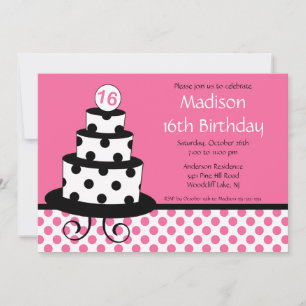 Mod Sweet Sixteen Birthday Party Invitation