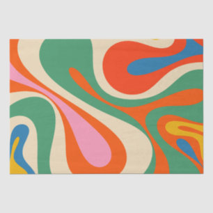 Mod Swirl Retro Trippy Colourful Abstract Pattern Tissue Paper