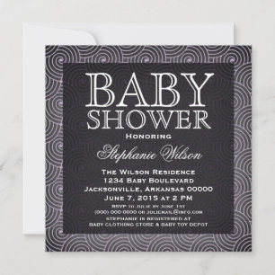 Mod Swirls Baby Shower Invite, Lilac Invitation