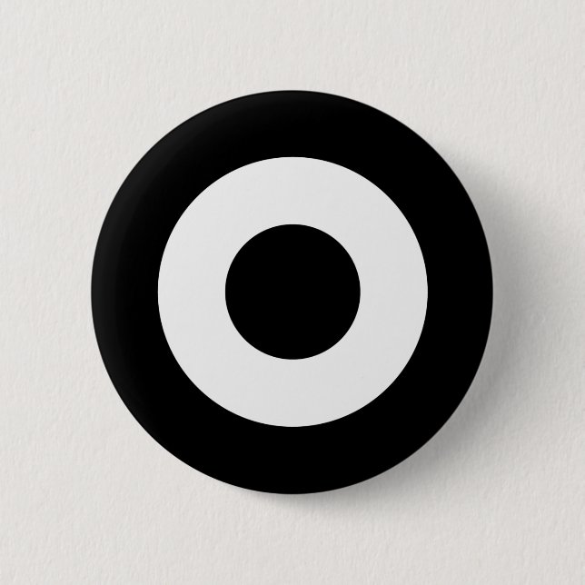 Mod target button, black and white 6 cm round badge (Front)