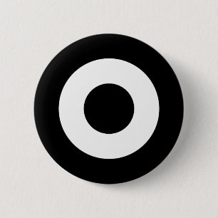 Mod target button, black and white 6 cm round badge