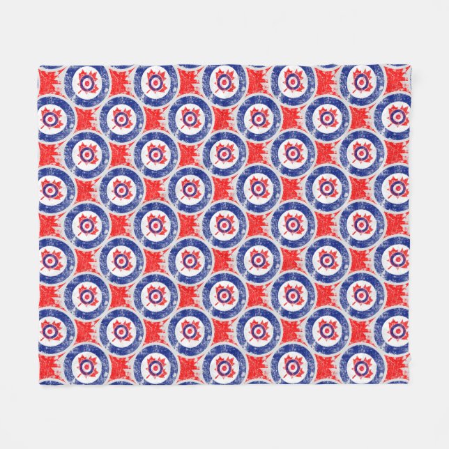 Mod Target Mods maple leaf Target Grunge Roundel Fleece Blanket (Front (Horizontal))