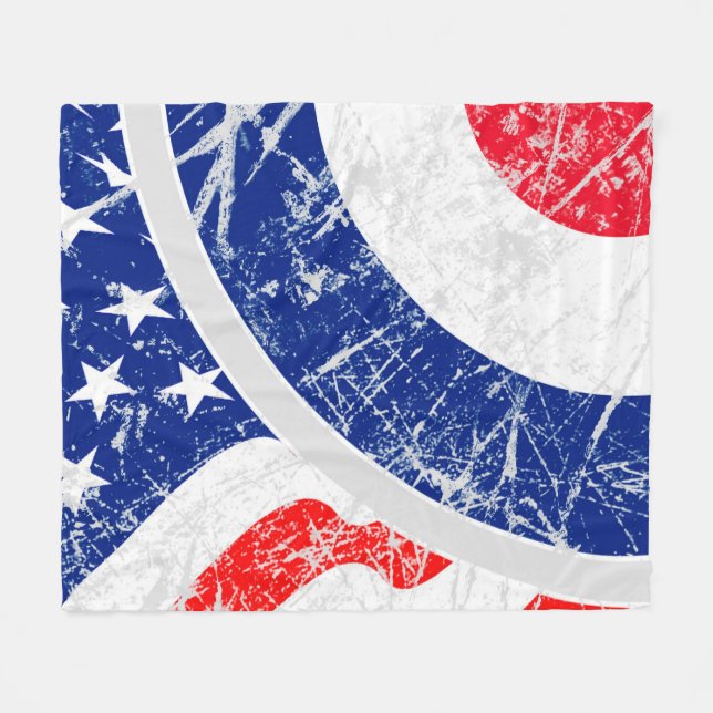 Mod Target Mods USA Target Grunge Roundel Fleece Blanket (Front (Horizontal))