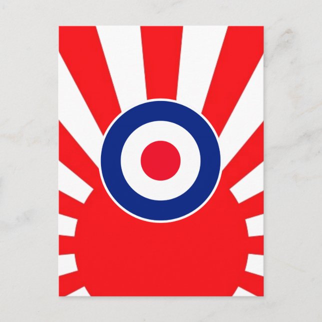 MOD Target Roundel on Burst Japan Postcard (Front)