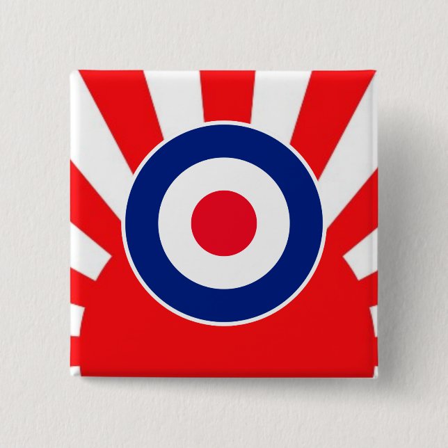 MOD Target Roundel on Sunburst 15 Cm Square Badge (Front)