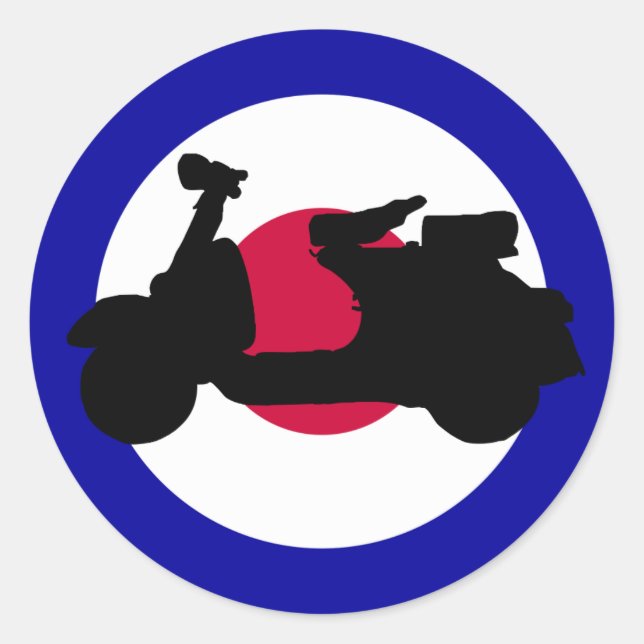 Mod Target Scooter Silhouette Sticker (Front)