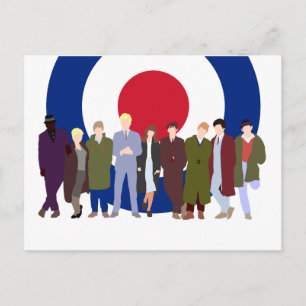 Mod Target scooterist postcard