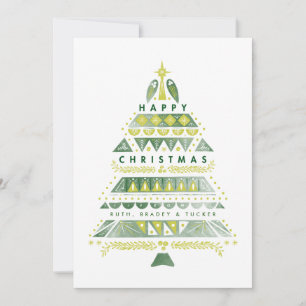 Mod Textured Christmas Tree Holiday Card