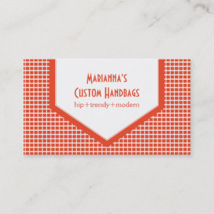 Mod Tiles Business Card, Dark Orange Card