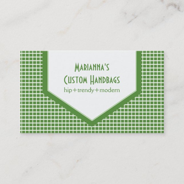Mod Tiles Business Card, Green Card (Front)