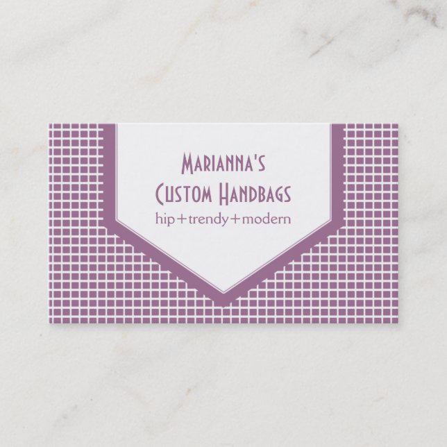 Mod Tiles Business Card, Lavender Card (Front)