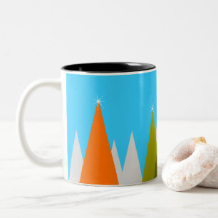 Mod Trees Two-Tone Coffee Mug