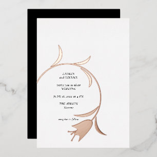 Mod Tulip Foil Wedding Invitation Foil Invitation