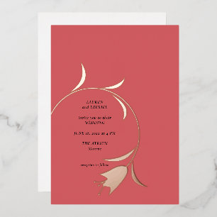 Mod Tulip Foil Wedding Invitation Foil Invitation